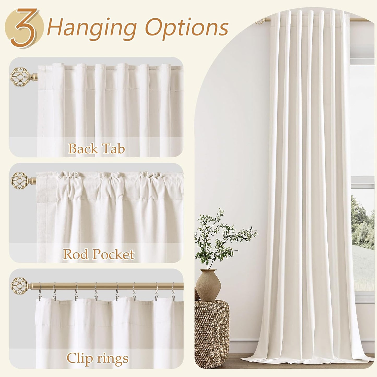 Ways to hand long blackout dorm curtains in multiple colors for a college dorm room.