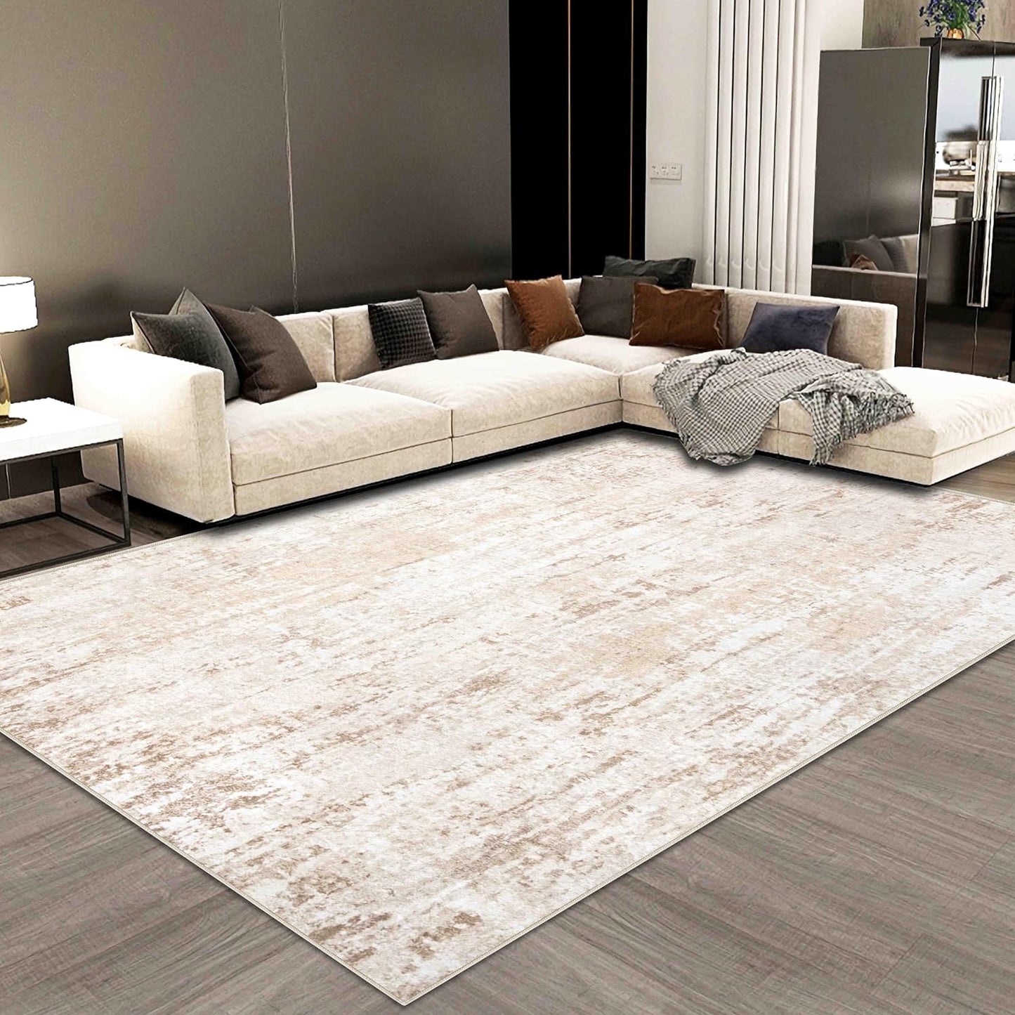 Dorm beige and ivory rug