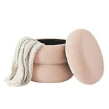 OTTOMAN: Round Sherpa Storage (Color Options)