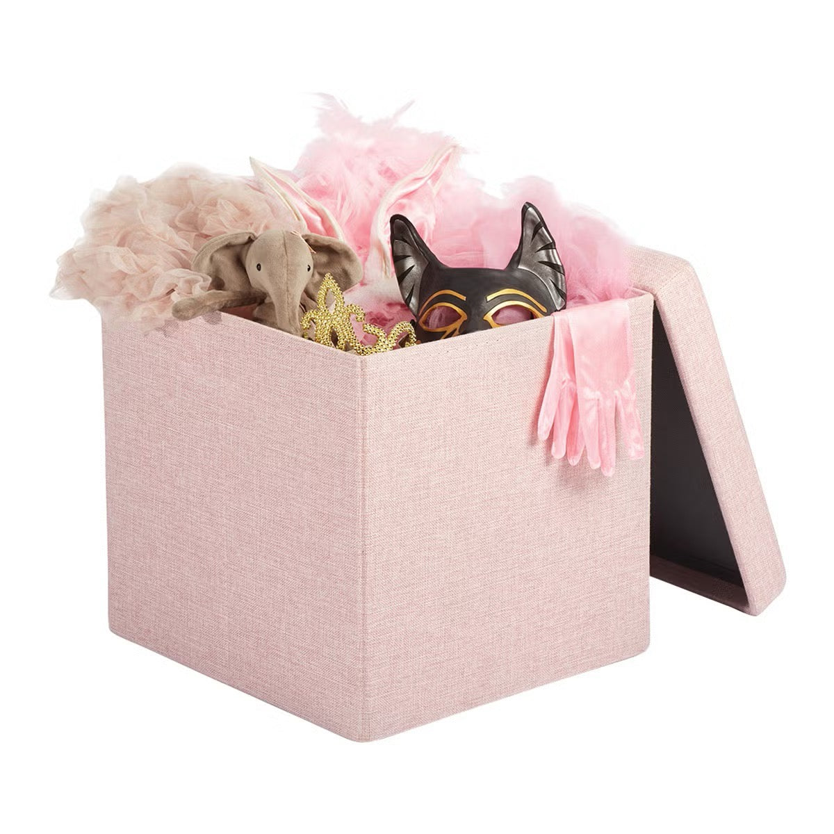 OTTOMAN: Collapsible Storage Cube Pink