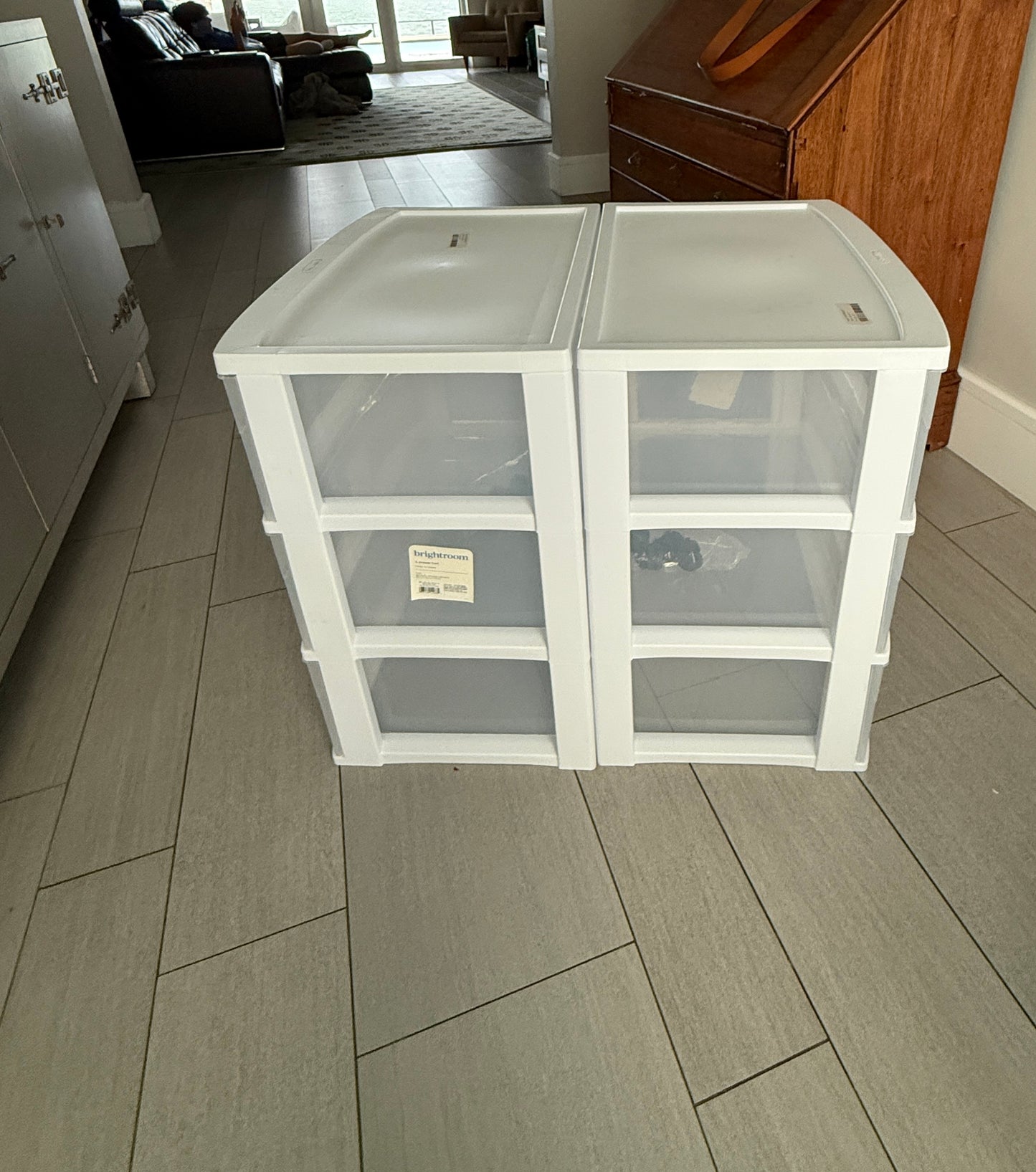 2 dorm under bed drawer sets back to back