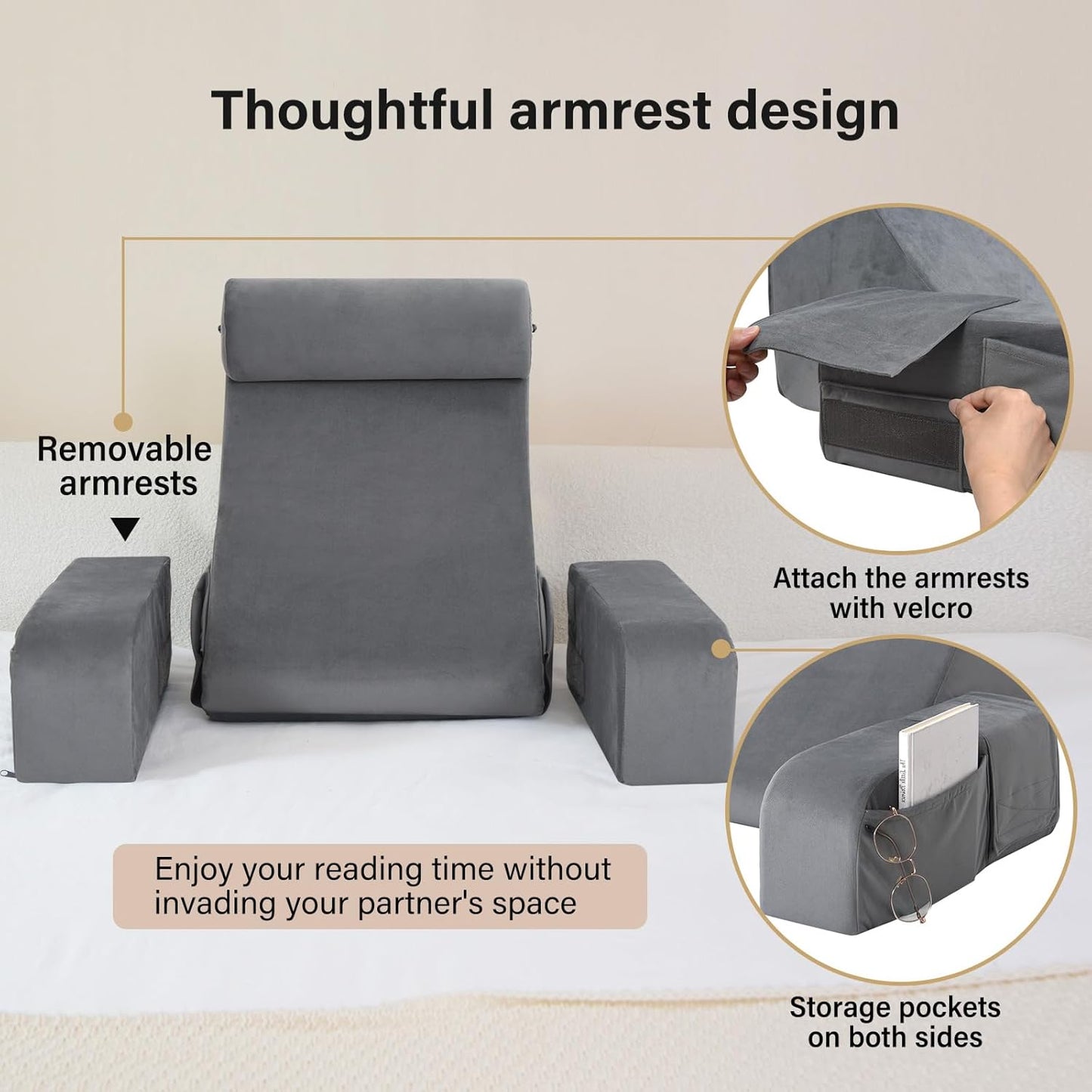 Adjustable dorm backrest pillow husband
