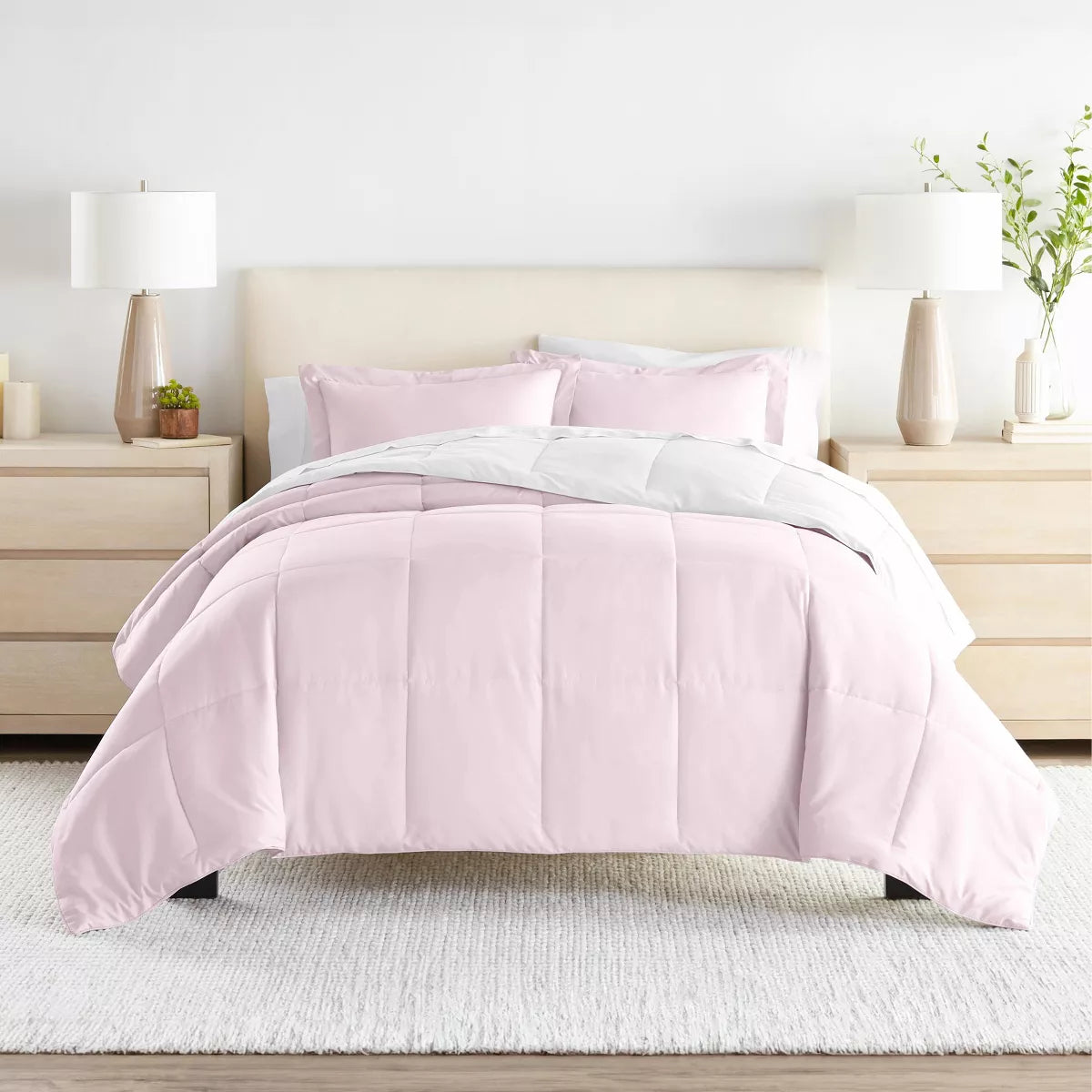Target reversible comforter set in pink