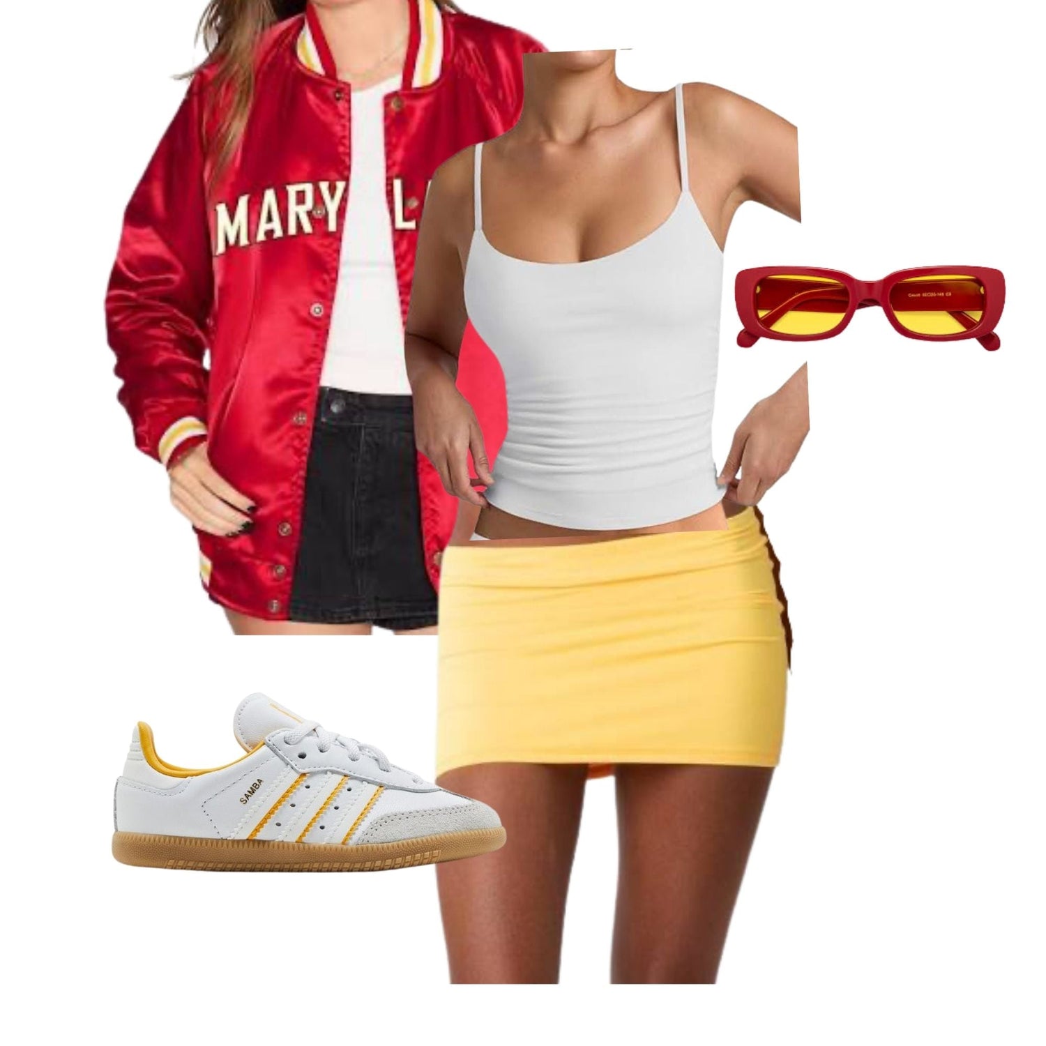 Red and yellow game day outfit inspiration for college game days