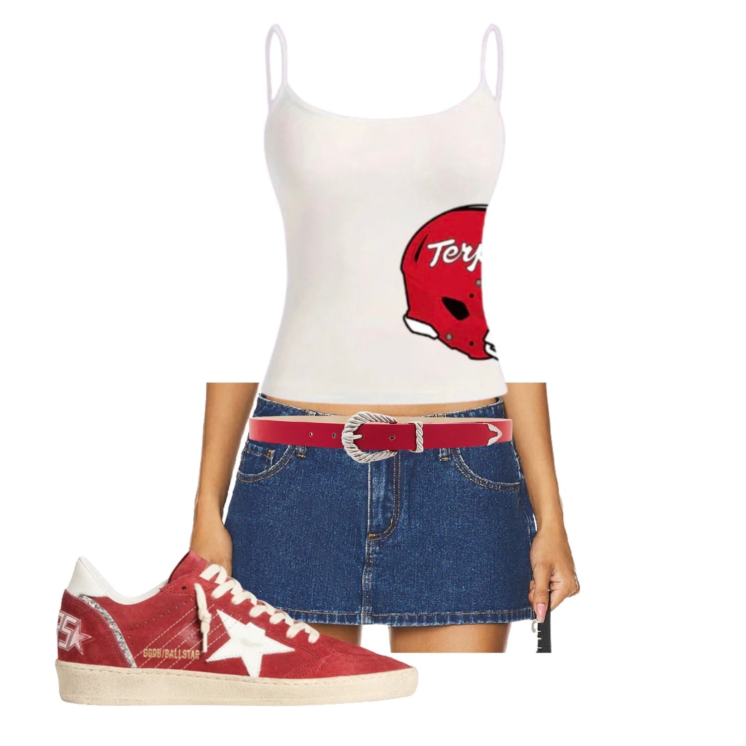 Red and yellow game day outfit inspiration for college game days like university of maryland
