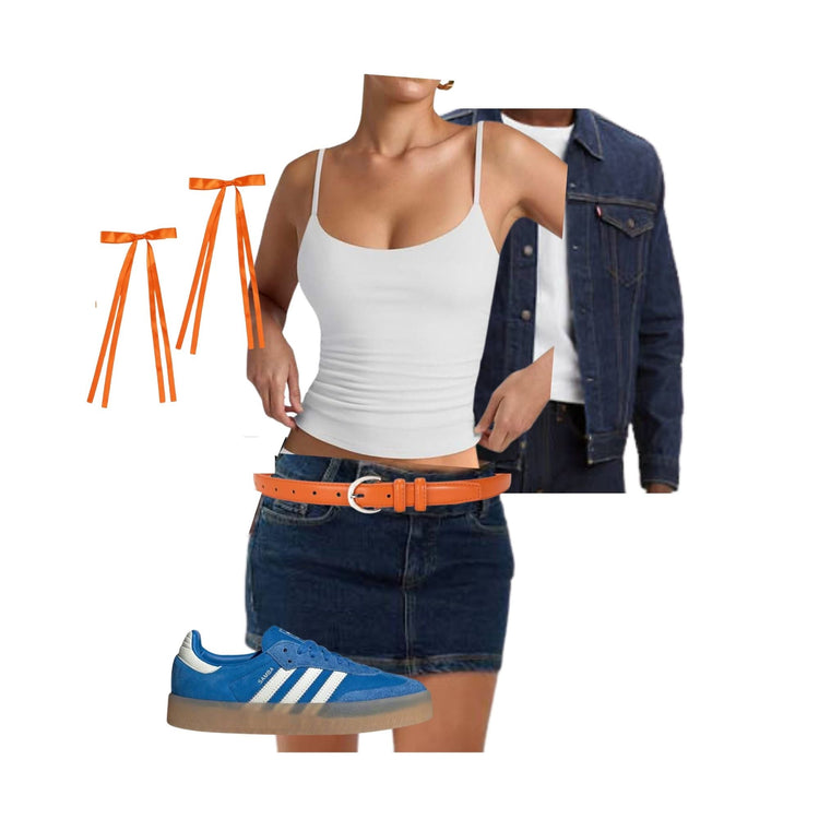 college game day outfits for schools that are orange & blue, school color fashion, tailgate style, college football outfits, spirited campus style