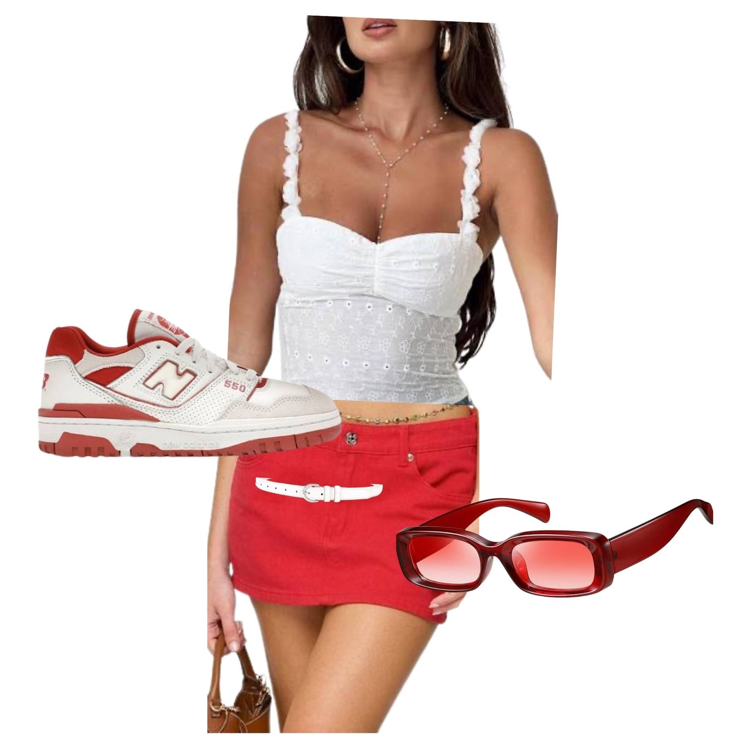 Game day outfit for schools with red & white colors like the university of wisconsin, tampa, indiana, ohio state