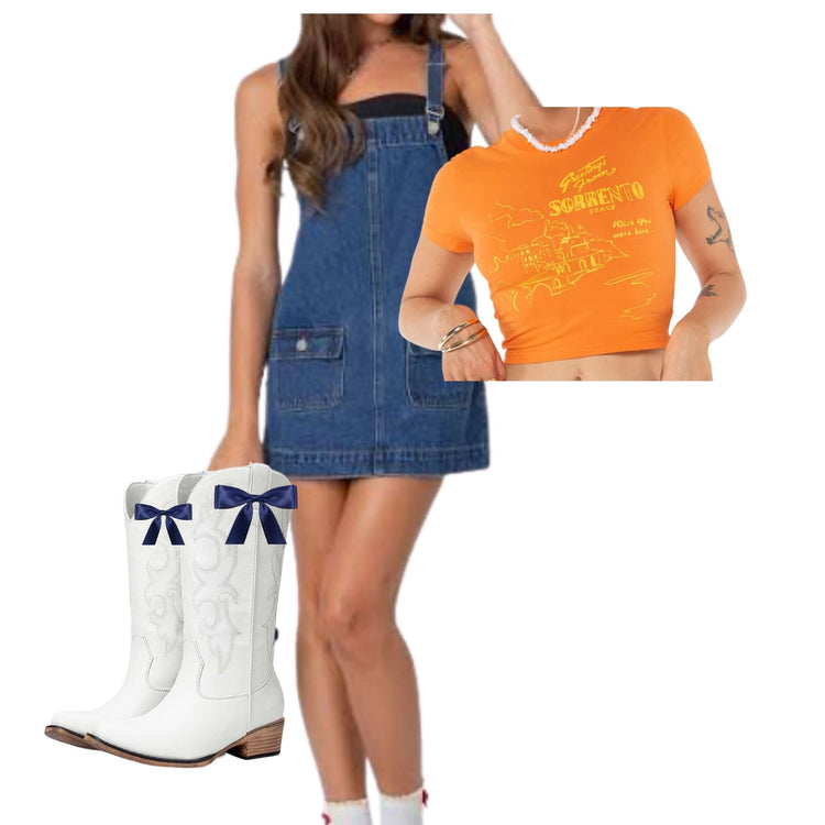 Game day outfit for schools with orange & blue colors like the university of florida, syracuse, auburn