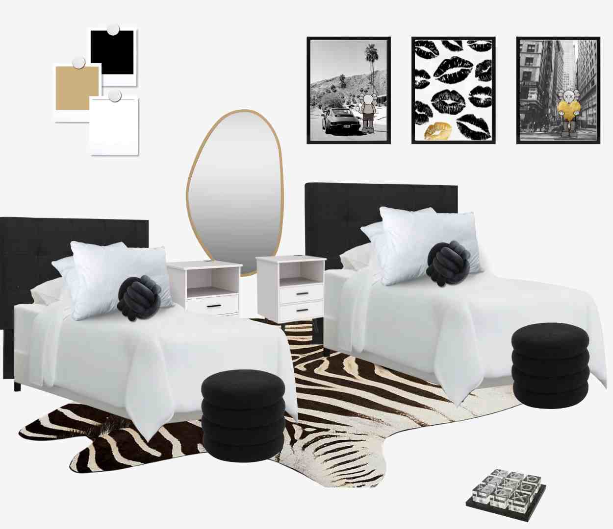 Dorm Decor - Aesthetic inspiration for your perfect dorm room in Black &amp; Gold.