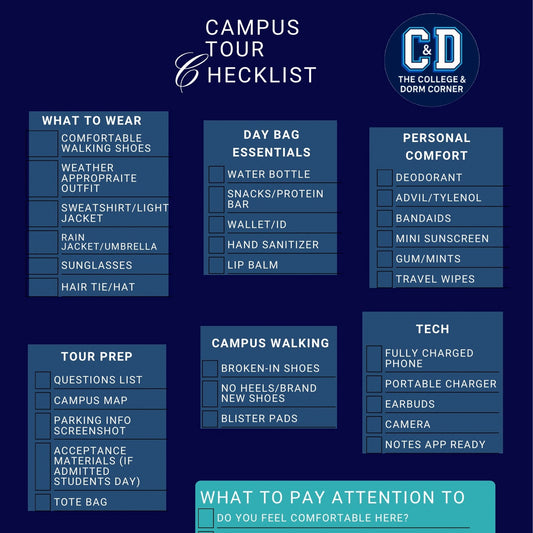 CAMPUS TOUR CHECKLIST