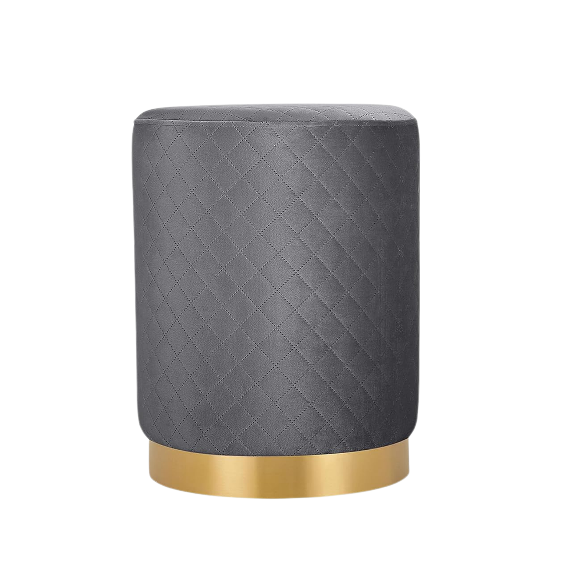 quilted velvet dorm ottoman in grey