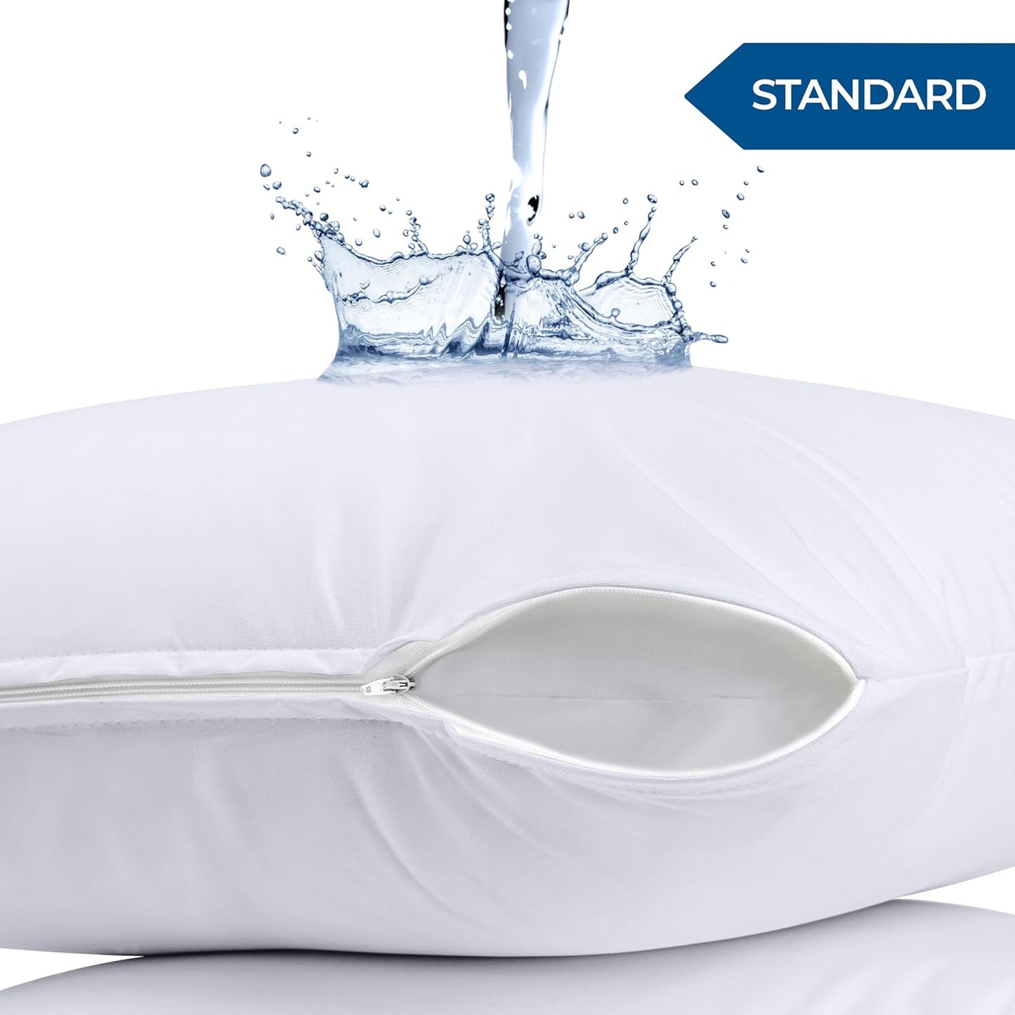 college bedding essentials, allergy-proof pillow cover, waterproof pillow protector for dorm pillows