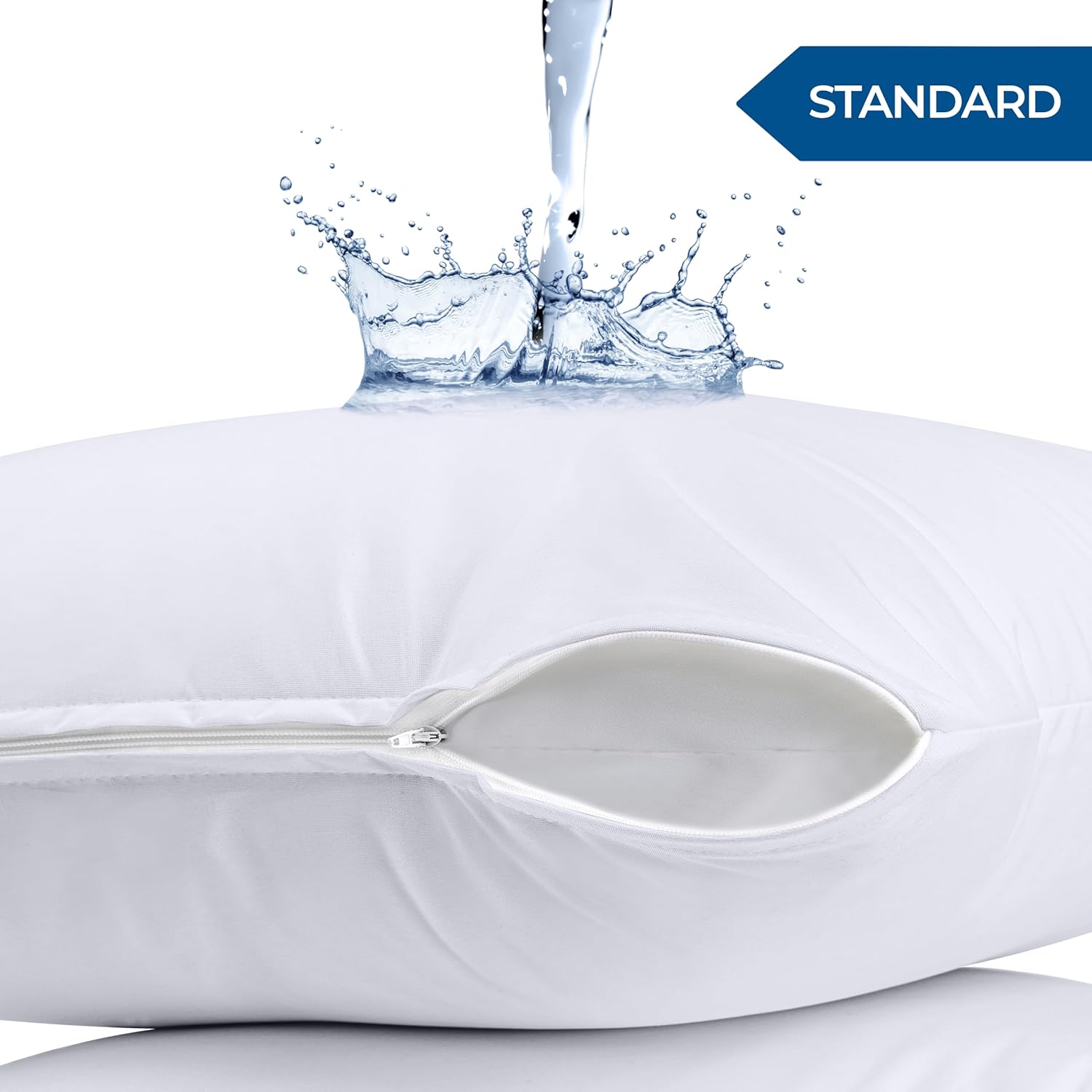 college bedding essentials, allergy-proof pillow cover, waterproof pillow protector for dorm pillows