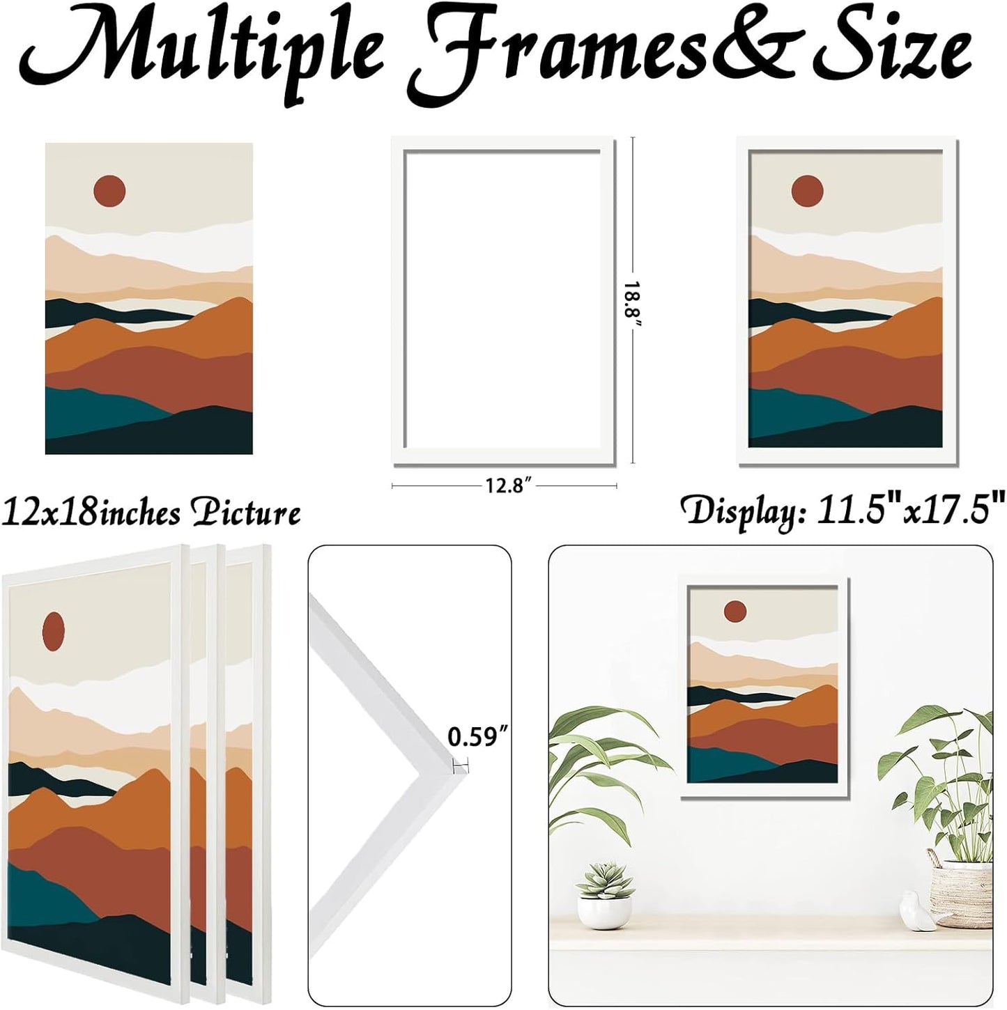 12x18 Dorm poster frame set