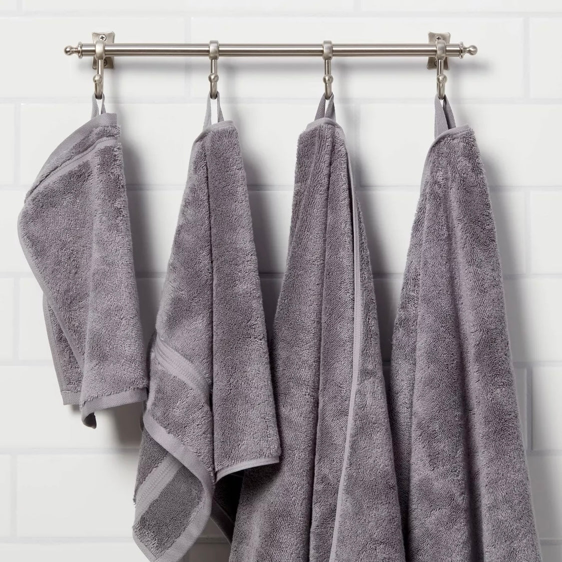 towel with hanging loop for dorm