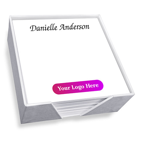 PERSONALIZED PAPER IN WHITE LINEN NOTE-HOLDER