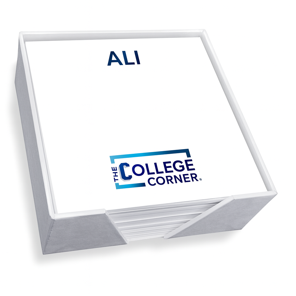 PERSONALIZED PAPER IN WHITE LINEN NOTE-HOLDER