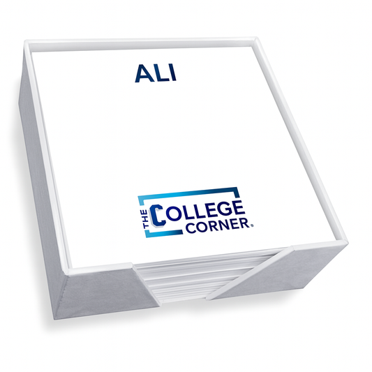 PERSONALIZED PAPER IN WHITE LINEN NOTE-HOLDER