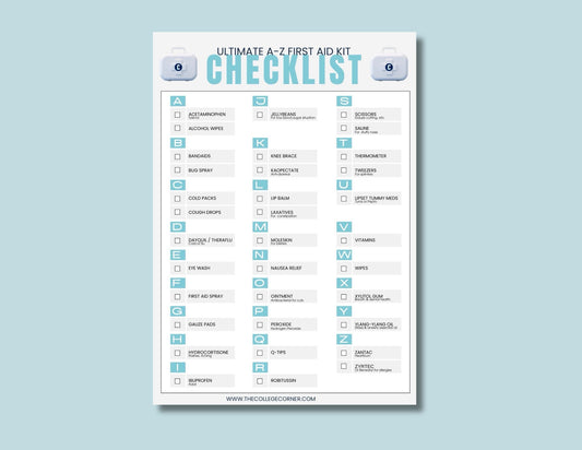 ULTIMATE A-Z FIRST AID KIT CHECKLIST