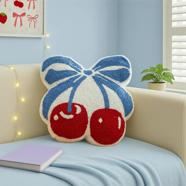 THROW PILLOW: Shaped Cherries