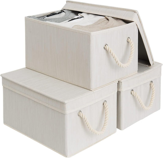 BINS: Pack of 3 Foldable with Lids (Color Options)