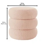 OTTOMAN: Round Sherpa Storage (Color Options)