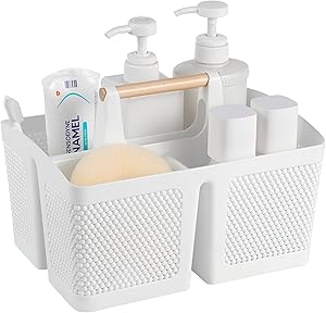 dorm shower caddy in white