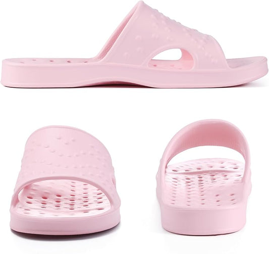 dorm anti-slip shower shoes in light pink