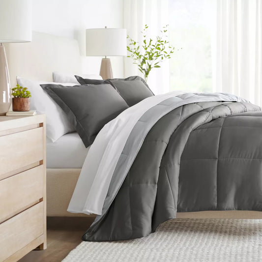 Target reversible comforter set in gray