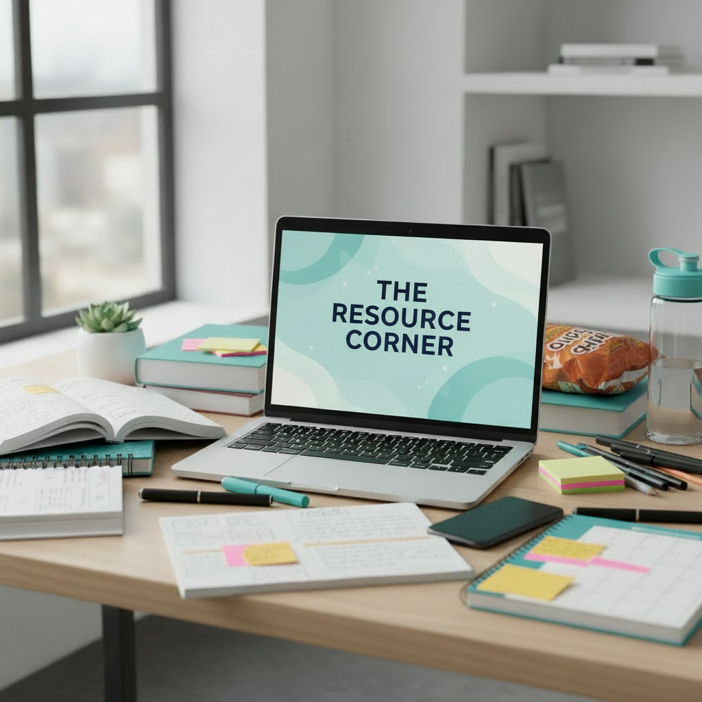 Workspace with the resource corner text